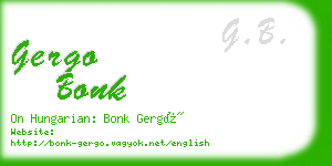 gergo bonk business card